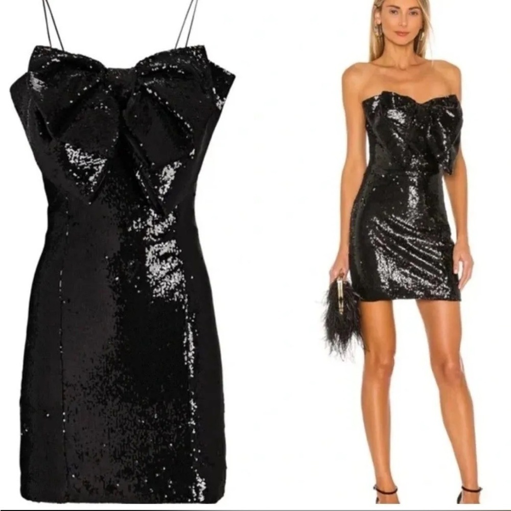 Ronny Kobo Hazel Sequined Bow Mini Dress